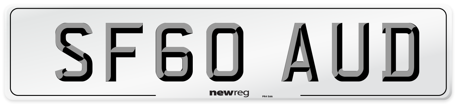 SF60 AUD Number Plate from New Reg